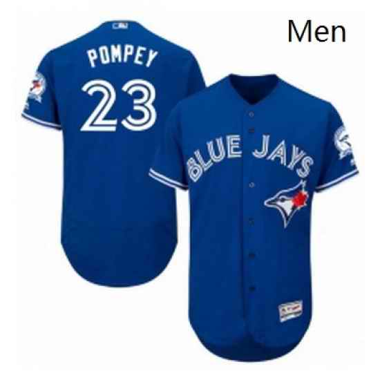 Mens Majestic Toronto Blue Jays 23 Dalton Pompey Blue Alternate Flex Base Authentic Collection MLB Jersey